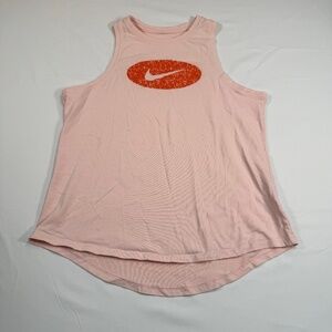 Nike Dri-Fit Sleeveless Racerback Logo Top Womens Size L Pink Exercise